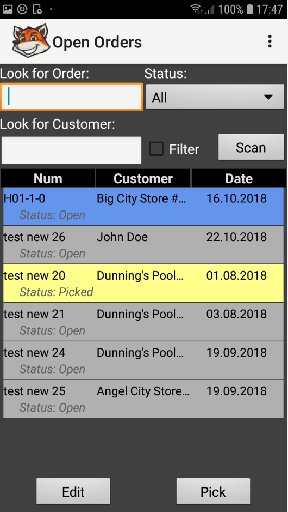 Sales Order statuses